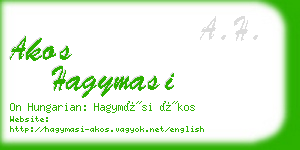 akos hagymasi business card